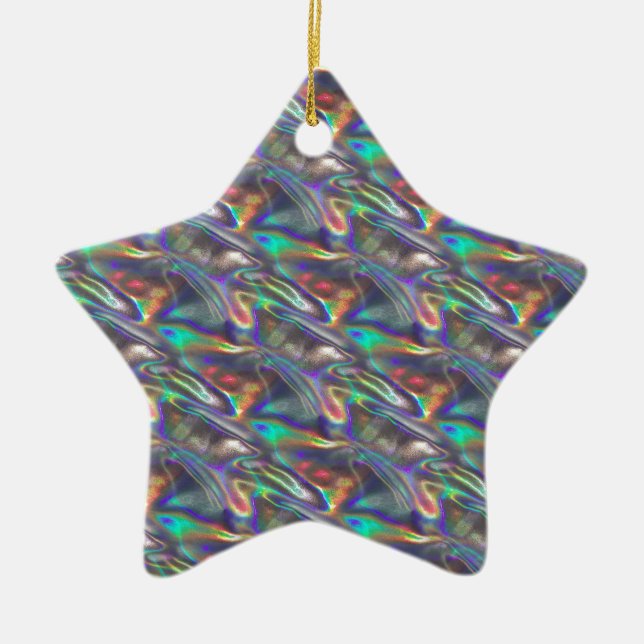 Ornamento De Cerâmica prata holográfica (Frente)