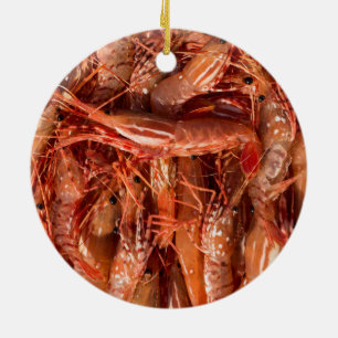 Ornamento De Cerâmica Prawns Deliciosos