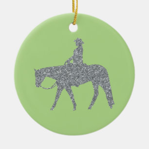 Ornamento De Cerâmica Prazer ocidental Bling/enfeites de natal verdes