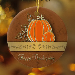 Ornamento De Cerâmica Precioso Dourado Folhas de Bomba de Ação de Graças