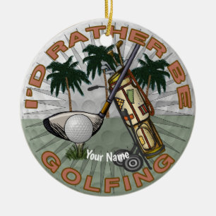 Ornamento De Cerâmica Preferencialmente A Jogar Golfe