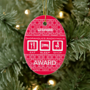 Ornamento De Cerâmica Prêmio de Compro de Sono Engraçado Rosa