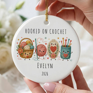 Ornamento De Cerâmica Presa pelo Crochê Natal Personalizado