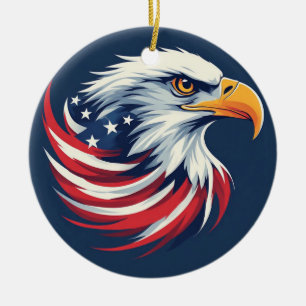 Ornamento De Cerâmica Presente Águia Americana para Ele – Obra de Arte P