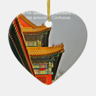 Ornamento De Cerâmica Presente com Citação de Confúcio sobre Arquitetura