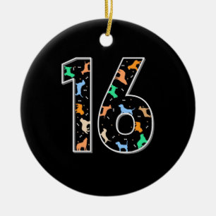 Ornamento De Cerâmica Presente de aniversário 16.o aniversário com c
