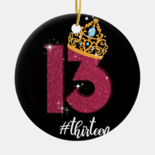 Ornamento De Cerâmica Presente de aniversário de 13 anos de 13 oficial d