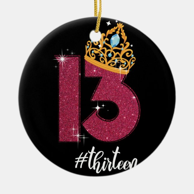 Ornamento De Cerâmica Presente de aniversário de 13 anos de 13 oficial d (Frente)
