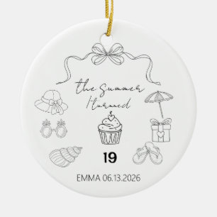 Ornamento De Cerâmica Presente de Aniversário de 19 Anos para Filha Aniv