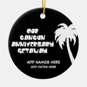 Ornamento De Cerâmica Presente de aniversário de Cancún Personalizado