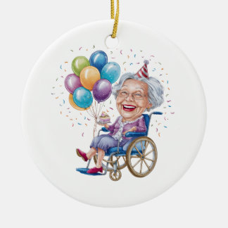 Ornamento De Cerâmica Presente de aniversário engraçado para avó idosa