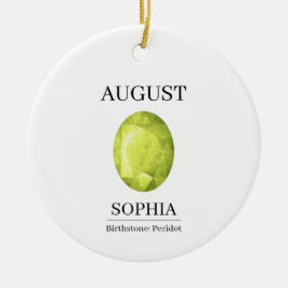 Ornamento De Cerâmica Presente de Aniversário Personalizado com Peridoto