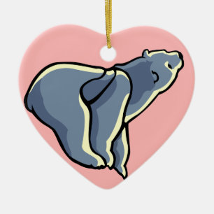 Ornamento De Cerâmica Presente de Arte Personalizada do Urso Polar