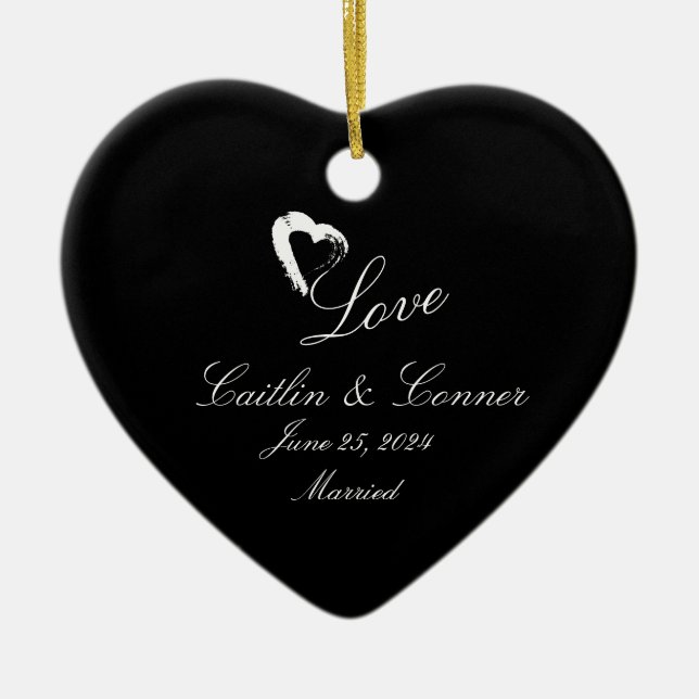 Ornamento De Cerâmica Presente de Casamento de Ornament Casado com Lua (Frente)