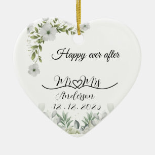 Ornamento De Cerâmica Presente de Casamento Personalizado feliz para sem