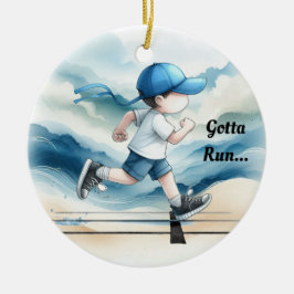 Ornamento De Cerâmica Presente de corredor masculino que precisa correr