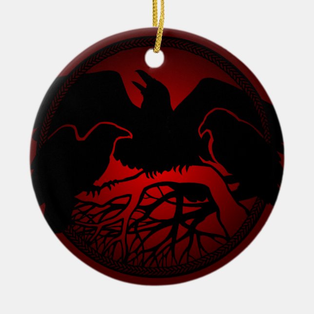 Ornamento De Cerâmica Presente de Decoração de Raven Personalizada por O (Frente)