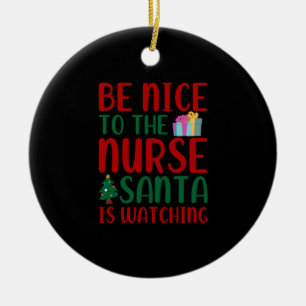 Ornamento De Cerâmica Presente de Enfermeira Seja Legal Enfermar Papai