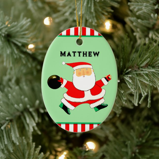 Ornamento De Cerâmica Presente de Feriado de boliche (Árvore)