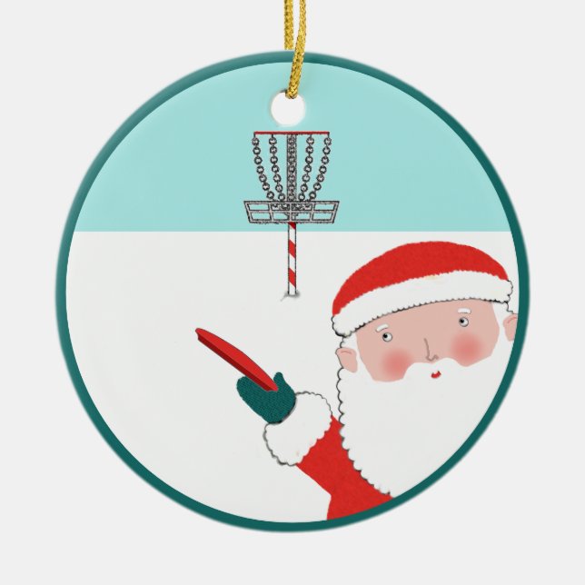 Ornamento De Cerâmica Presente de Férias de Disc Golf (Frente)