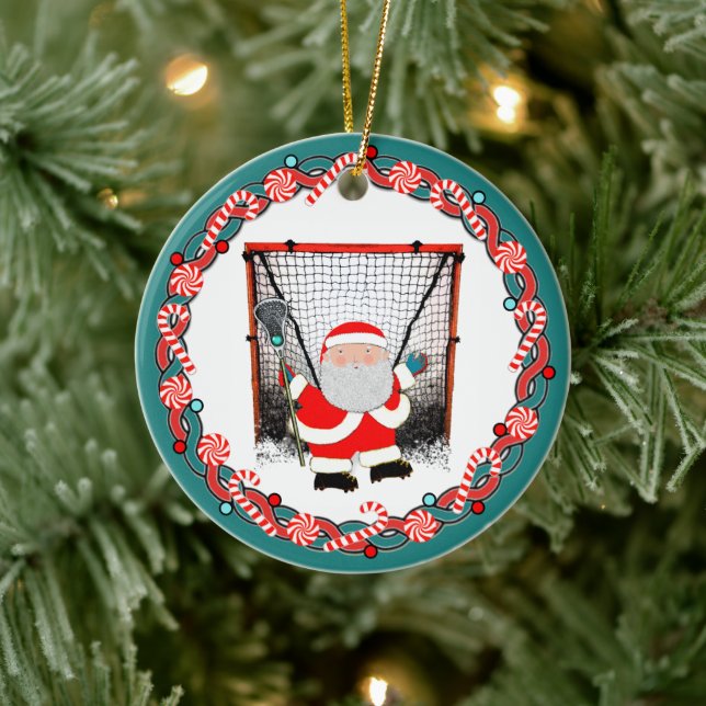 Ornamento De Cerâmica Presente de Férias de Lacrosse (Árvore)