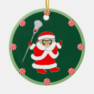 Ornamento De Cerâmica Presente de Férias de Lacrosse para Meninas