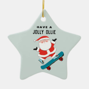 Ornamento De Cerâmica Presente de férias de skate criativo