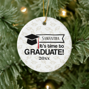 Ornamento De Cerâmica Presente de Formatação de Ano e Nome Personalizado