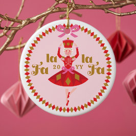 Ornamento De Cerâmica Presente de Foto da Família do Ballet Fa La Pink N