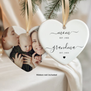 Ornamento De Cerâmica Presente de Foto de Mãe para Avó
