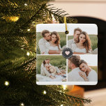 Ornamento De Cerâmica Presente de Foto Personalizada da Família de Colag<br><div class="desc">Presente de Foto Personalizada da Família de Colagem Moderna</div>