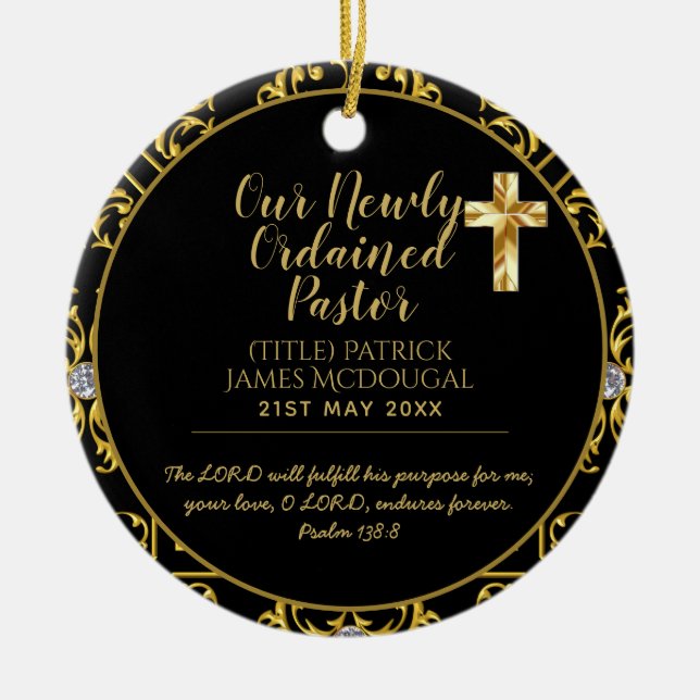 Ornamento De Cerâmica Presente de instalação recém-encomendada do Pastor (Frente)