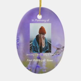 Ornamento De Cerâmica Presente de Lembrança Beija-flor Flores de Lavanda