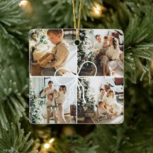Presente de Natal com 4 Fotos e Laço de Família