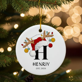 Ornamento De Cerâmica Presente de Natal com Nome Personalizado