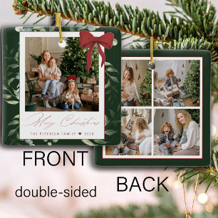 Ornamento De Cerâmica Presente de Natal com várias fotos de família