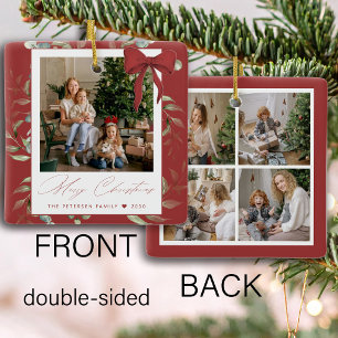 Ornamento De Cerâmica Presente de Natal com várias fotos de família