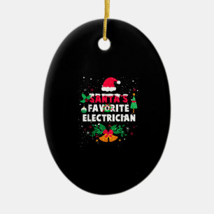 Ornamento De Cerâmica Presente de Natal de Elétrico Santas Favorito