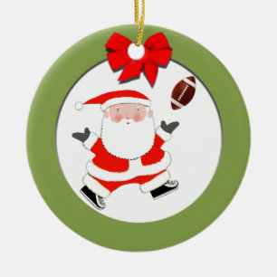 Ornamento De Cerâmica Presente de Natal de Futebol