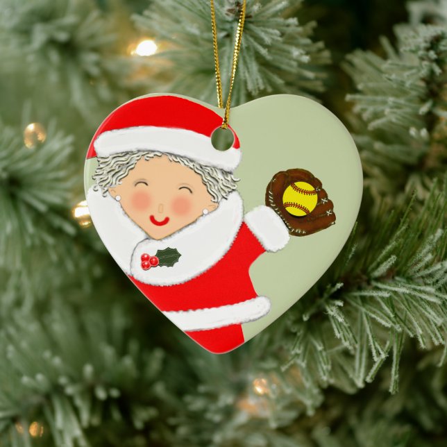 Ornamento De Cerâmica Presente de Natal de Softbol (Árvore)