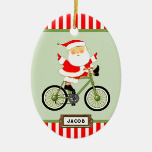 Ornamento De Cerâmica Presente de Natal do Ciclista