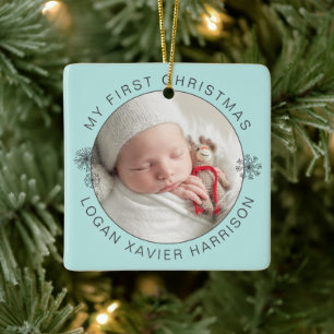 Ornamento De Cerâmica Presente de Natal do Primeiro Bebê Foto