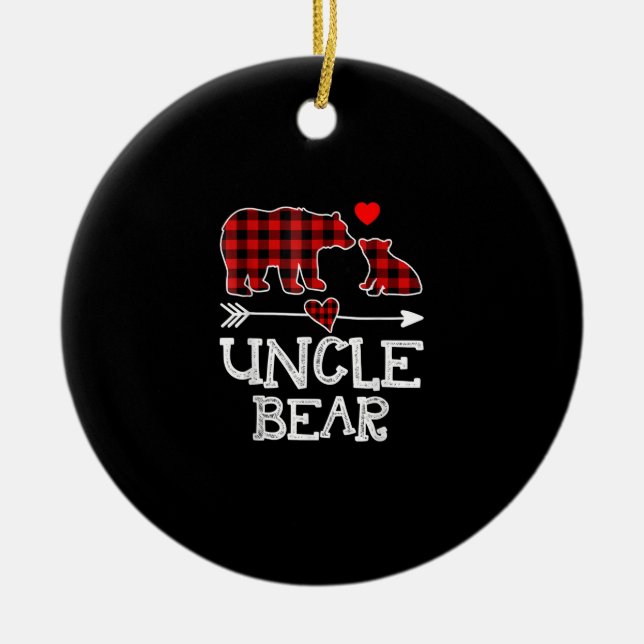Ornamento De Cerâmica Presente de Natal do Tio Urso | Presente Para A Fa (Frente)