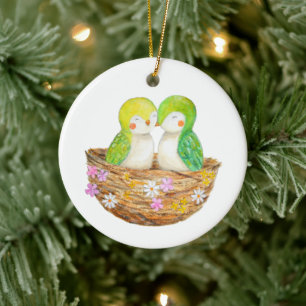 Ornamento De Cerâmica Presente de Natal dos Namorados Personalizado
