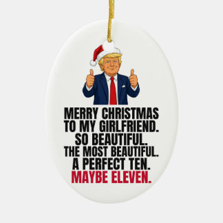 Ornamento De Cerâmica Presente de Natal engraçado do Trump para namorada