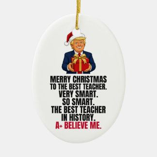 Ornamento De Cerâmica Presente de Natal engraçado do Trump para professo