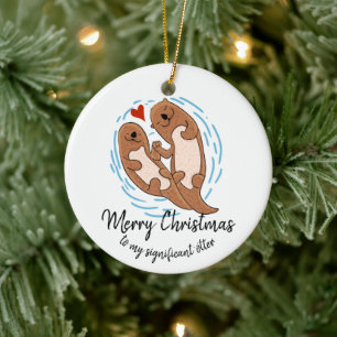 Ornamento De Cerâmica presente de Natal feliz para a mulher