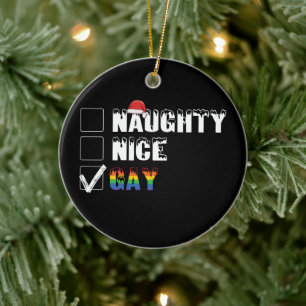 Ornamento De Cerâmica Presente de Natal LGBT Orgulho Gay Arco-íris Malva