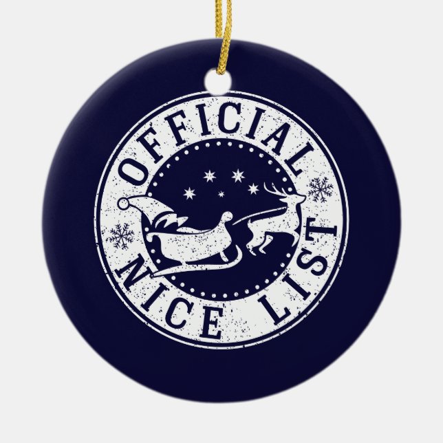 Ornamento De Cerâmica presente de natal oficial de papais noeis (Frente)