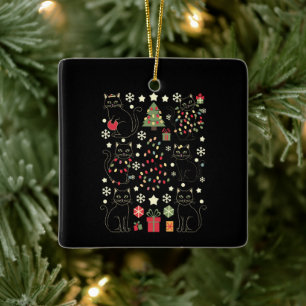 Ornamento De Cerâmica Presente de Natal para Amante de Gatos para Propri